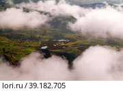 Aerial panoramic view to Colca canyon from the Tunturpay viewpoint, Chivay, Arequipa, Peru (2018 год). Стоковое фото, фотограф Сергей Майоров / Фотобанк Лори