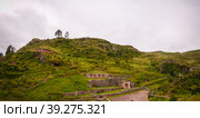 Exterior view to archaeological site of Tambomachay, Cuzco, Peru (2018 год). Стоковое фото, фотограф Сергей Майоров / Фотобанк Лори