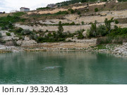 Landscape with St. Klimentovsky Lake in Inkerman, Crimea (2021 год). Стоковое фото, фотограф Виктория Кольцова / Фотобанк Лори