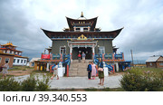 Verkhnyaya Ivolga, Buryatia, Russia - August 9, 2021: Ivolginsky datsan is the Center of the Buddhist Traditional Sangha of Russia, Buddhist Temple located in Buryatia, Russia, 23 km from Ulan Ude. Стоковое фото, фотограф Mikhail Davidovich / Фотобанк Лори