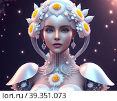 Белоснежка или снегурочка с точки зрения нейросети. Стоковое AI-изображение, AI-художник Сергей Буторин / Фотобанк Лори