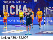 Ильченко Дмитрий (ЦСКА) 77 в матче 1/8 финала мужской гандбольной Лиги Европы между ЦСКА (Москва, Россия) и Gog (Дания). Стадион "Динамо" (2021 год). Редакционное фото, фотограф Pukhov K / Фотобанк Лори