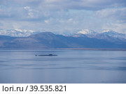 Seascape with a submarine in Avachinskaya Bay, Kamchatka. Стоковое фото, фотограф Виктория Кольцова / Фотобанк Лори