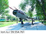 Soviet Su-17 fighter-bomber, according to NATO codification: Fitter, developed in the first half of the 1960s, at the exhibition complex "Salute, Victory!", Orenburg, Russia (2021 год). Редакционное фото, фотограф Владимир Галкин / Фотобанк Лори