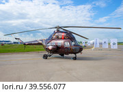 Вертолет  Ми-2М (RA-15768)  на авиашоу МАКС-2017. Редакционное фото, фотограф Виктор Карасев / Фотобанк Лори