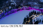 a beautiful view of the illumination of the ruskela mountain park. republic of karelia. Стоковое видео, видеограф Николай Титюк / Фотобанк Лори