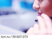 female call centre operator doing her job. Стоковое фото, фотограф Benis Arapovic / PantherMedia / Фотобанк Лори