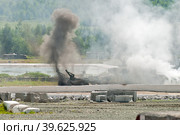 Armored deminer BMR-3M in demining process. Russia (2008 год). Редакционное фото, фотограф Сергей Буторин / Фотобанк Лори