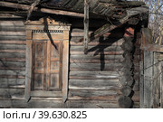 Разрушенный деревянный дом в Брянской области (2023 год). Стоковое фото, фотограф Дмитрий Неумоин / Фотобанк Лори