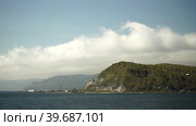Landscape with a view of lake Baikal. Listvyanka, Russia. Стоковое видео, видеограф Виктория Кольцова / Фотобанк Лори