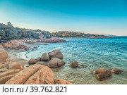 Capriccioli beach in Costa Smeralda. (2017 год). Стоковое фото, фотограф Татьяна  Бральнина / Фотобанк Лори