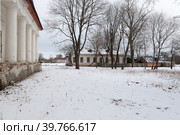 Главный дом усадьбы графа П. А. Румянцева-Задунайского, село Великая Топаль Брянская область зимой (2023 год). Редакционное фото, фотограф Дмитрий Неумоин / Фотобанк Лори