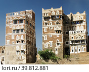 View to Sanaa traditional houses and old city (2009 год). Стоковое фото, фотограф Сергей Майоров / Фотобанк Лори