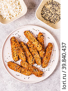 Fried tempeh with sesame seeds. Стоковое фото, фотограф Татьяна  Бральнина / Фотобанк Лори