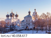 Uspensky trifonov monastery in kirov on a winter evening (2020 год). Стоковое фото, фотограф Алексей Яговкин / Фотобанк Лори
