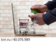 Purchase of goods through marketplaces. Trading via the Internet. Delivery of goods to your home. Стоковое фото, фотограф Александр Поташев / Фотобанк Лори