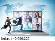 Videoconferencing concept with people in online call. Стоковое фото, фотограф Elnur / Фотобанк Лори
