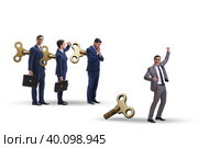 Concept of businessman escaping from office routine. Стоковое фото, фотограф Elnur / Фотобанк Лори