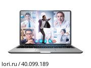Videoconferencing concept with people in online call. Стоковое фото, фотограф Elnur / Фотобанк Лори