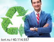 Green energy anc ecology concept with businessman. Стоковое фото, фотограф Elnur / Фотобанк Лори