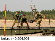 Assemblage of the mechanized bridge from TMM set (2019 год). Редакционное фото, фотограф Сергей Буторин / Фотобанк Лори
