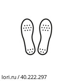 The icon of the insoles. Linear image. Simple flat vector illustration on a white background. Стоковая иллюстрация, иллюстратор Марина Дычек / Фотобанк Лори