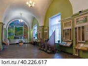 Витрины с почвами различных территорий. Географический зал. Центральный музей почвоведения им. В.В. Докучаева. Санкт-Петербург (2023 год). Редакционное фото, фотограф Румянцева Наталия / Фотобанк Лори