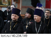 Братское совещание духовенства Балашихинского округа, в центре Иеромонах Лазарь (Беломоин) (2023 год). Редакционное фото, фотограф Дмитрий Неумоин / Фотобанк Лори