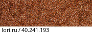 Flaxseed Culinary background. Flax seed close-up. Linseeds. Vegan and vegetarian cuisine. Top view, selective focus, banner, long picture. Стоковое фото, фотограф Виктория Панченко / Фотобанк Лори