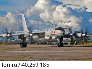 Дальний противолодочный самолёт Ту-142 морской авиации ВМФ России (2020 год). Редакционное фото, фотограф Александр Тарасенков / Фотобанк Лори