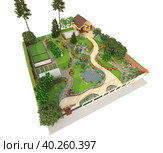 Landscape design. Стоковая иллюстрация, иллюстратор Игорь  Ларионов / Фотобанк Лори