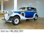 Немецкий ретро автомобиль Horch 830BK (1935г.в.)  в  музее ретро транспорта. Торгово-развлекательный комплекс "Лето". Санкт-Петербург (2023 год). Редакционное фото, фотограф Виктор Карасев / Фотобанк Лори