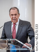 Министр иностранных дел России Сергей Лавров (2023 год). Редакционное фото, фотограф Андрей Дегтярёв / Фотобанк Лори