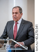 Министр иностранных дел России Сергей Лавров. Редакционное фото, фотограф Андрей Дегтярёв / Фотобанк Лори