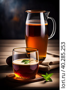 Glass of lemon limonade. Стоковая иллюстрация, иллюстратор Марина Володько / Фотобанк Лори