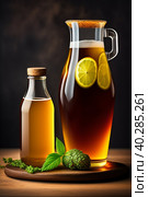 Glass of lemon limonade. Стоковая иллюстрация, иллюстратор Марина Володько / Фотобанк Лори