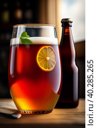 Glass of lemon limonade. Стоковая иллюстрация, иллюстратор Марина Володько / Фотобанк Лори