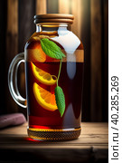 Glass of lemon limonade. Стоковая иллюстрация, иллюстратор Марина Володько / Фотобанк Лори