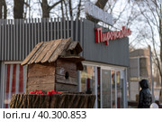 Кормушка для птиц в Центральном парке культуры и отдыха имени Кирова. Санкт-Петербург (2023 год). Редакционное фото, фотограф Румянцева Наталия / Фотобанк Лори