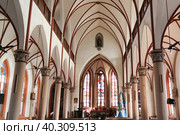 Interior view to The Sacred Heart of Jesus Cathedral in Lome, Togo (2015 год). Стоковое фото, фотограф Сергей Майоров / Фотобанк Лори