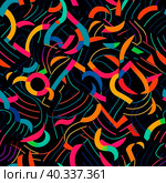 Seamless abstract background with Latin American motifs on a black background. Стоковое AI-изображение, AI-художник Ярославский Максим / Фотобанк Лори