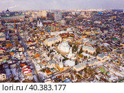 Alekseevo-Akatov monastery and the old residential quarters in the winter in Voronezh. Стоковое фото, фотограф Яков Филимонов / Фотобанк Лори