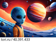 Как мы представляем пришельцев. Стоковое AI-изображение, AI-художник Щеголева Ольга / Фотобанк Лори