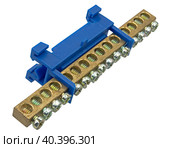 Электрическая шина для подсоединения шины заземления. Grounding electric bar block terminal. Стоковое фото, фотограф Татьяна Д / Фотобанк Лори