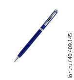 Metal Blue pen isolated. Стоковое фото, фотограф Roman B. / Фотобанк Лори