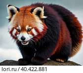 Fluffy Red Panda (Ailurus fulgens). Generative Ai. Стоковое AI-изображение, AI-художник Коваль Василий / Фотобанк Лори