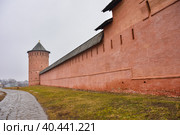 Suzdal / Russia - March 08, 2020: view of walls of Savior Euthymius Monastery. Редакционное фото, фотограф Олег Спиридонов / Фотобанк Лори