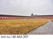 Suzdal / Russia - March 08, 2020: view of walls of Savior Euthymius Monastery. Стоковое фото, фотограф Олег Спиридонов / Фотобанк Лори