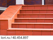 Brown clinker tile porch. Стоковое фото, фотограф Юрий Поздников / Фотобанк Лори