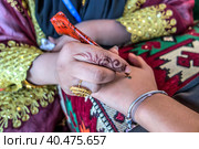 Henna Mehdi Design Tattoo Art on the Hand. Стоковое фото, фотограф Iva Noel / Фотобанк Лори